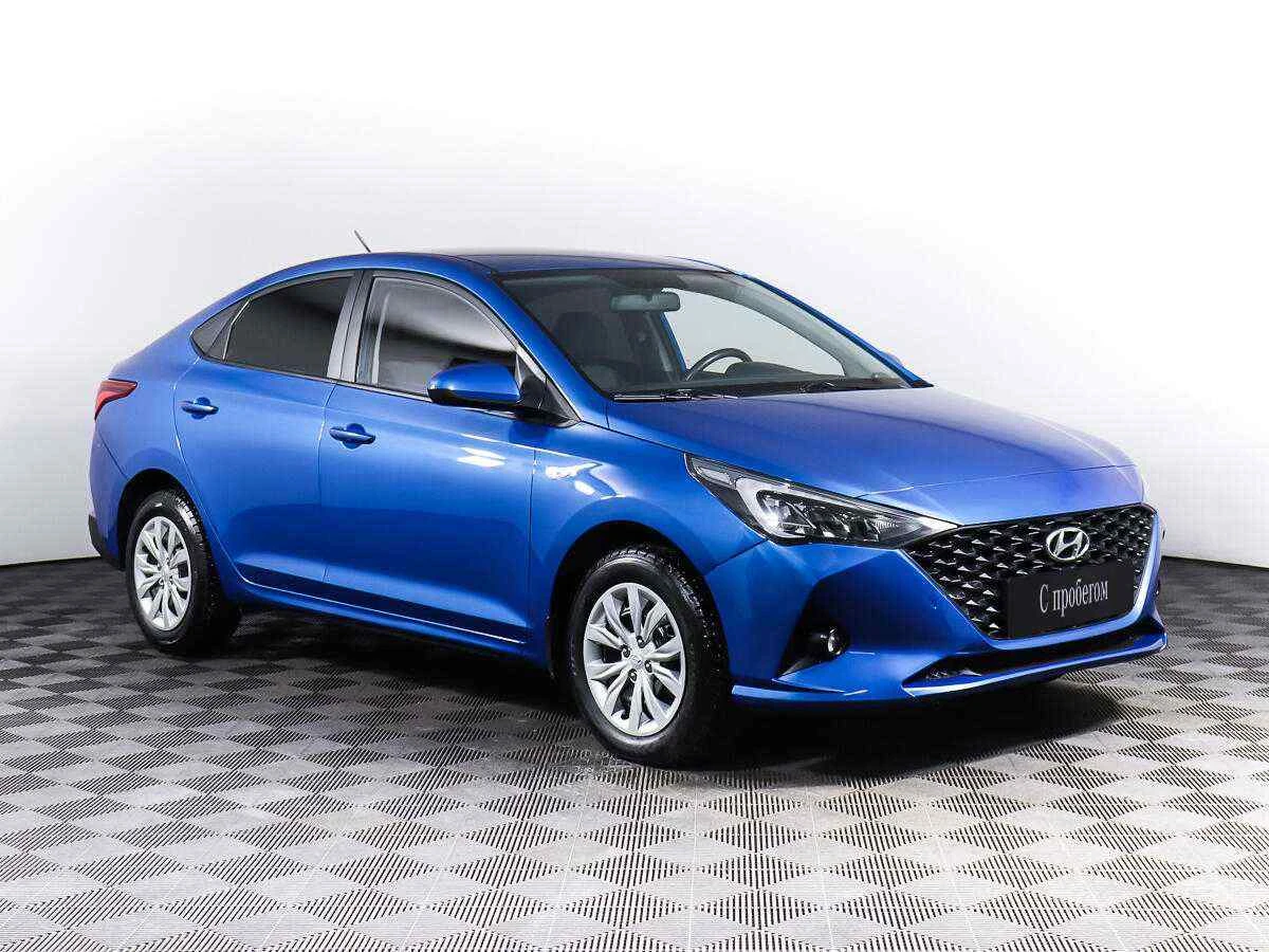 Hyundai Solaris, Синий, 2021, Автоматическая, 123 л.с., цена от 956 000 руб.